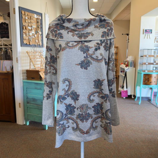 Cactus + Pearl Cowl Neck Top - Size XXL