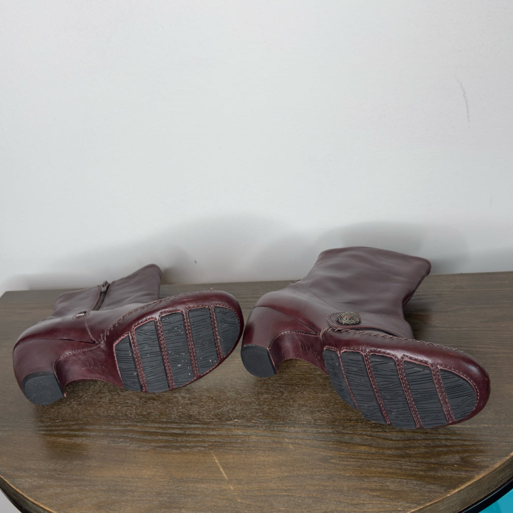 Indigo Leather Booties - Size 8