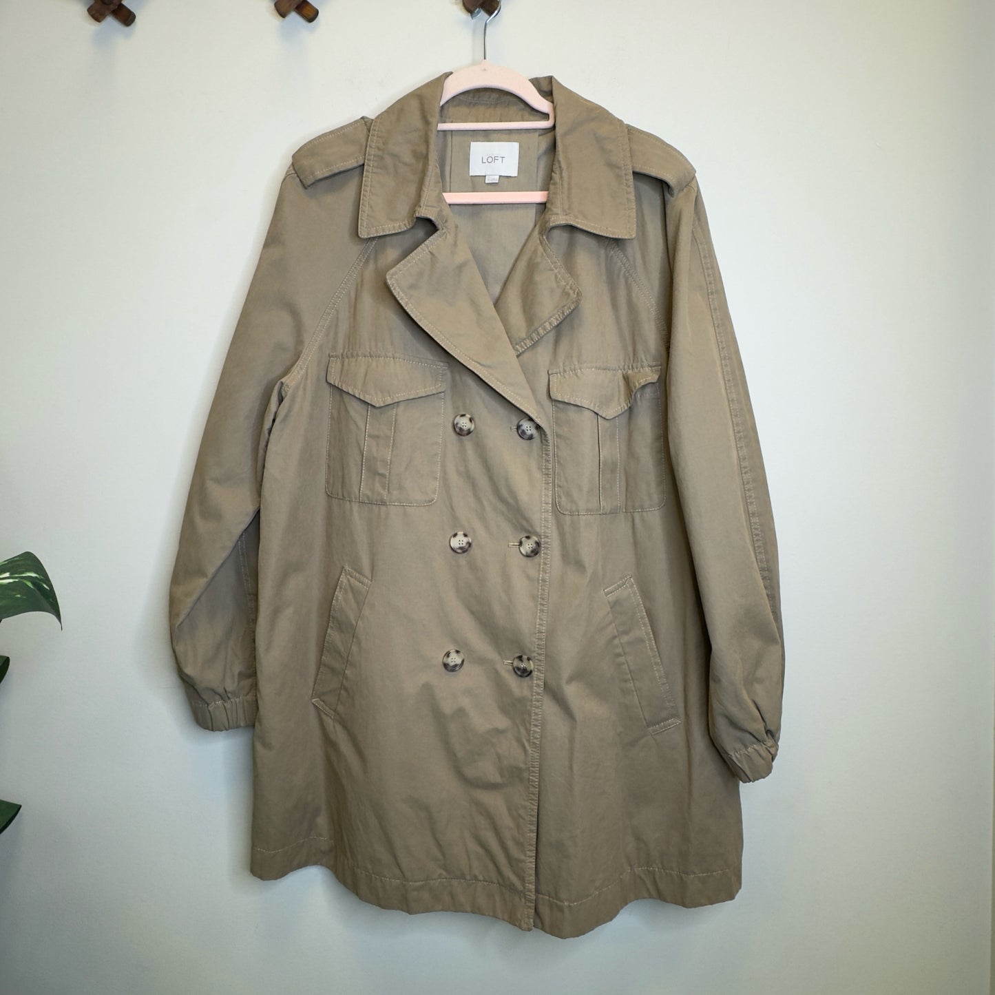 Loft Khaki Trench Jacket - Size XL