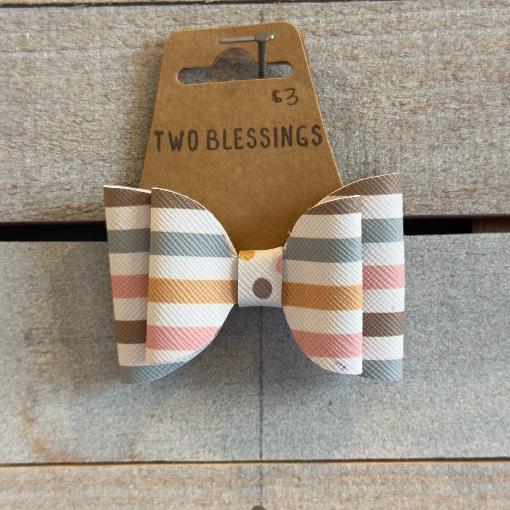 Two Blessings Bow - Stripes/Polka Dots