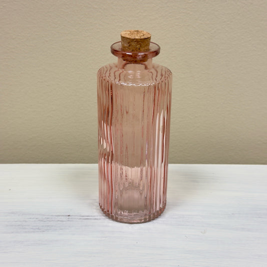 Pink Glass Bud Vase w/Cork Stopper