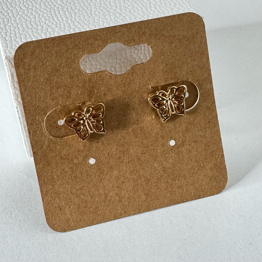 Gold Filigree Butterfly Stud Earrings