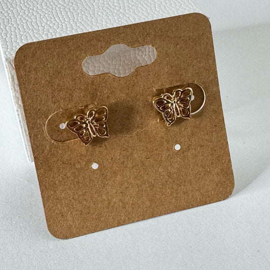 Gold Filigree Butterfly Stud Earrings