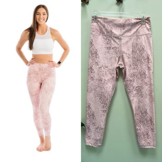 Zyia Active Pink Etching Light N Tight Hi-Rise 7/8 24” - Size 8-10