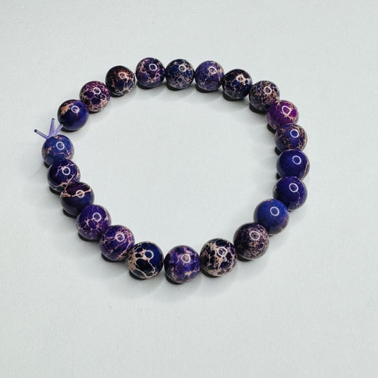 Inga Ann's Beaded Bracelet - Purple Crackled Jasper