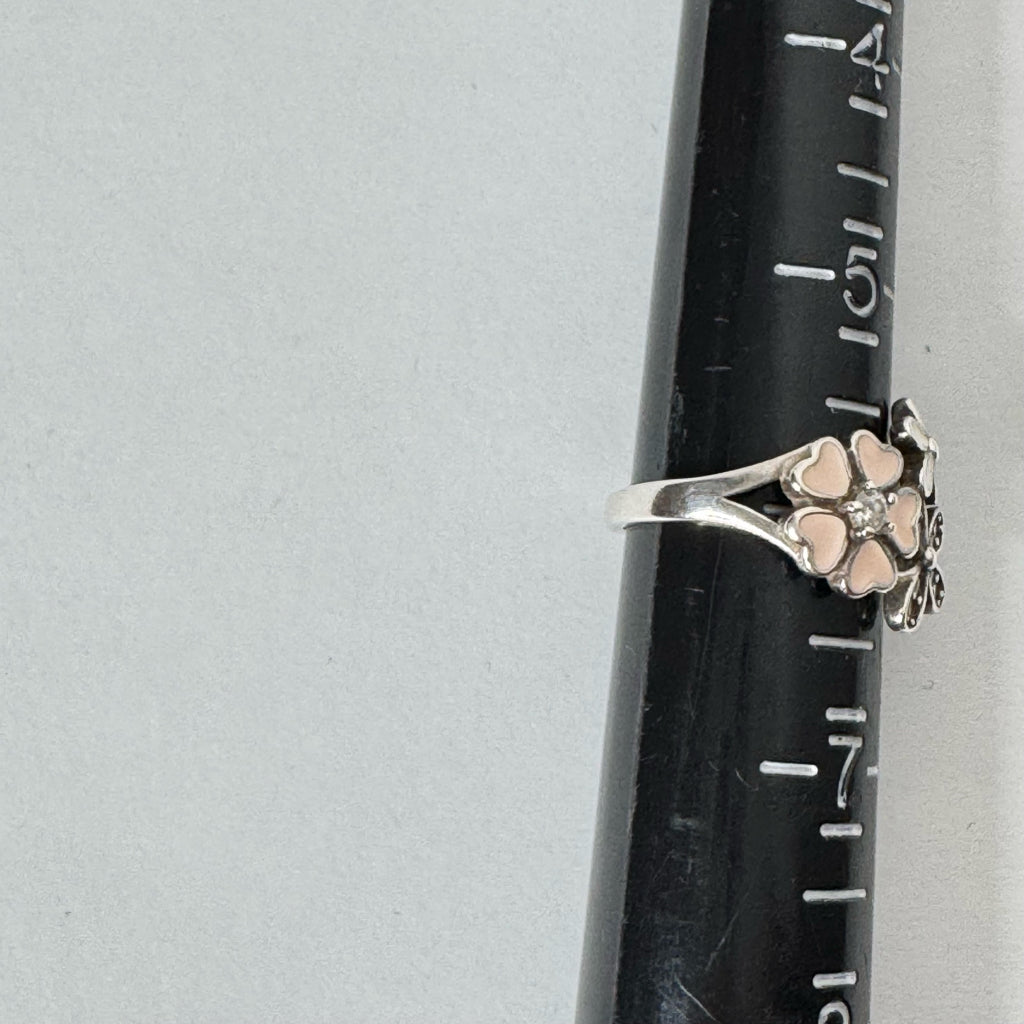 925 Sterling Silver Cherry Blossom Ring - Size 6