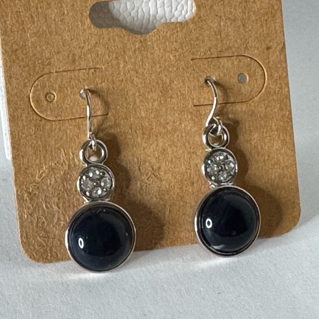 Black Onyx & Cubic Zirconia Earrings