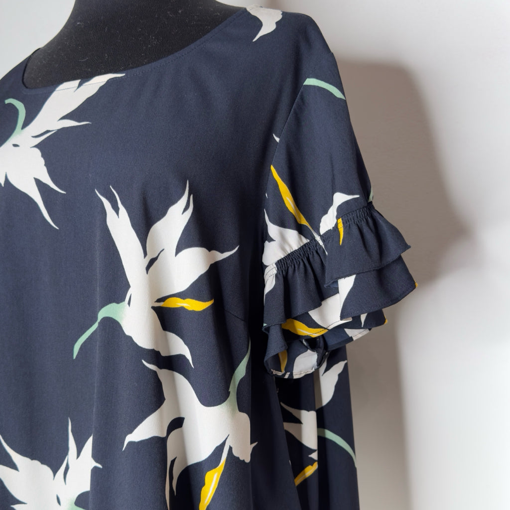 Lane Bryant Floral Print Ruffle Sleeve Top - Size 2X (18)