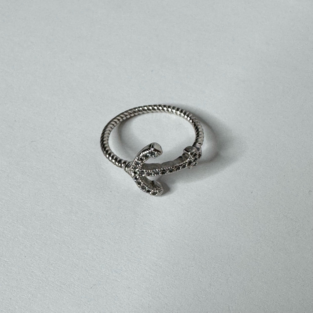 Sterling Silver Anchor Ring - Size 6