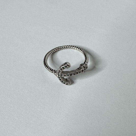 Sterling Silver Anchor Ring - Size 6