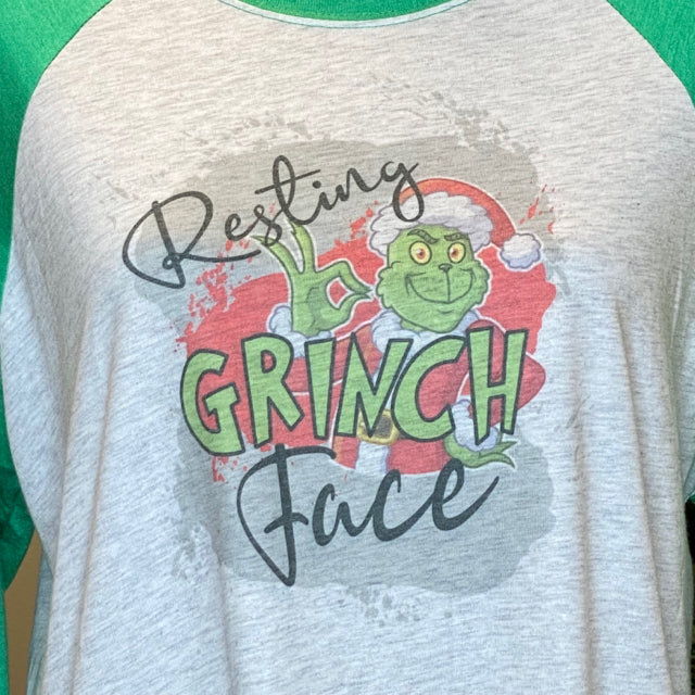 Resting Grinch Face Graphic Tee - Size Medium