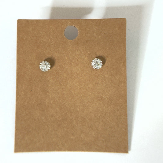 Cubic Zirconia Cluster Stud Earrings