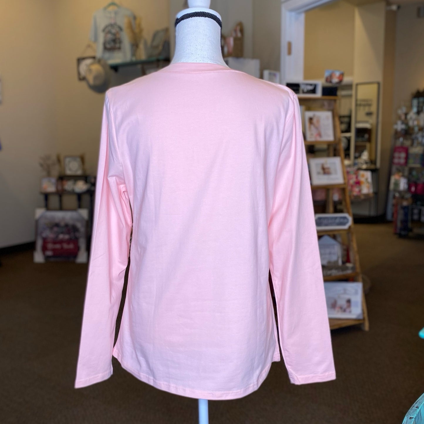 Pink Faux Wrap Long Sleeve Top - Size XL