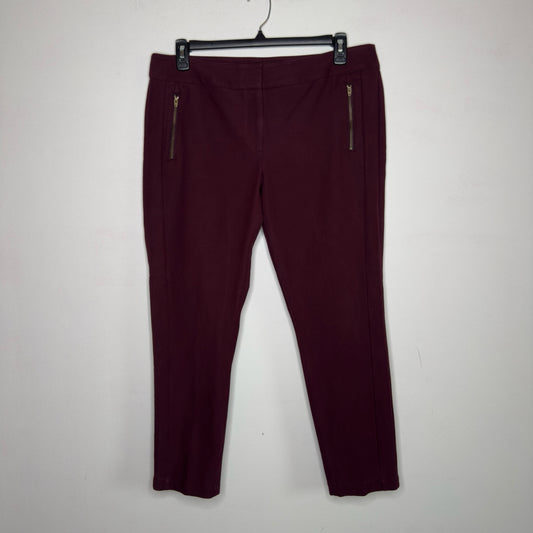 Loft Julie Skinny Burgundy Dress Pants - Size 14