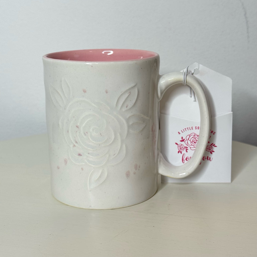 Best Mom Ever Mug w/Embossed Rose Design