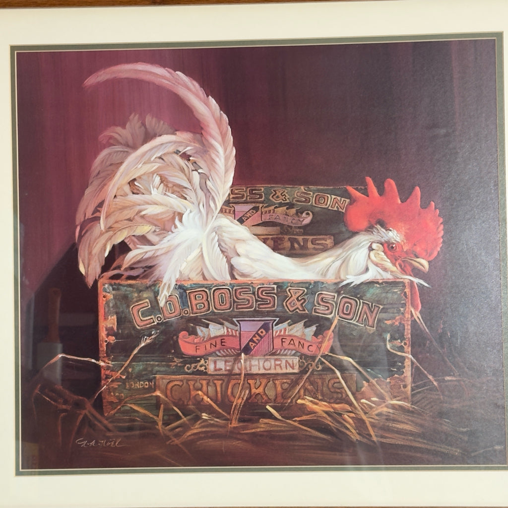 Farmhouse Rooster Framed Wall Decor