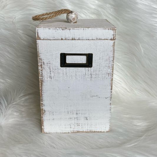 White Chalk Painted Wood Box