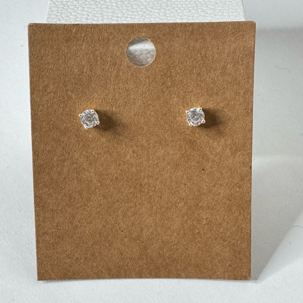 Sterling Silver Cubic Zirconia Stud Earrings