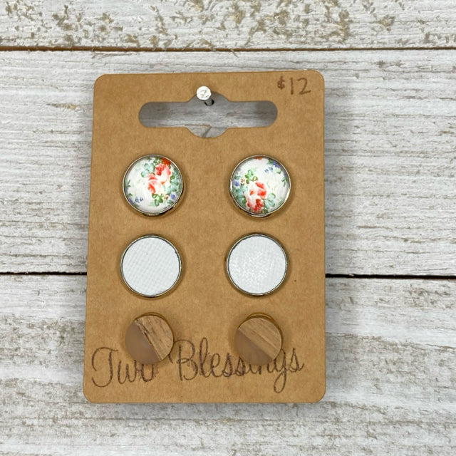 Two Blessings Earrings - 3pk