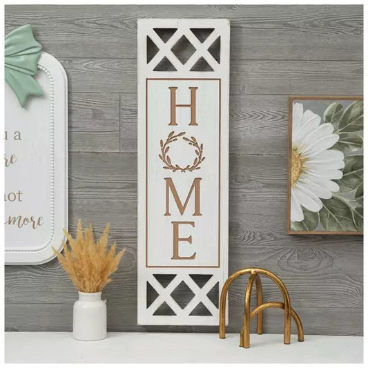 White Home Wood Wall Decor