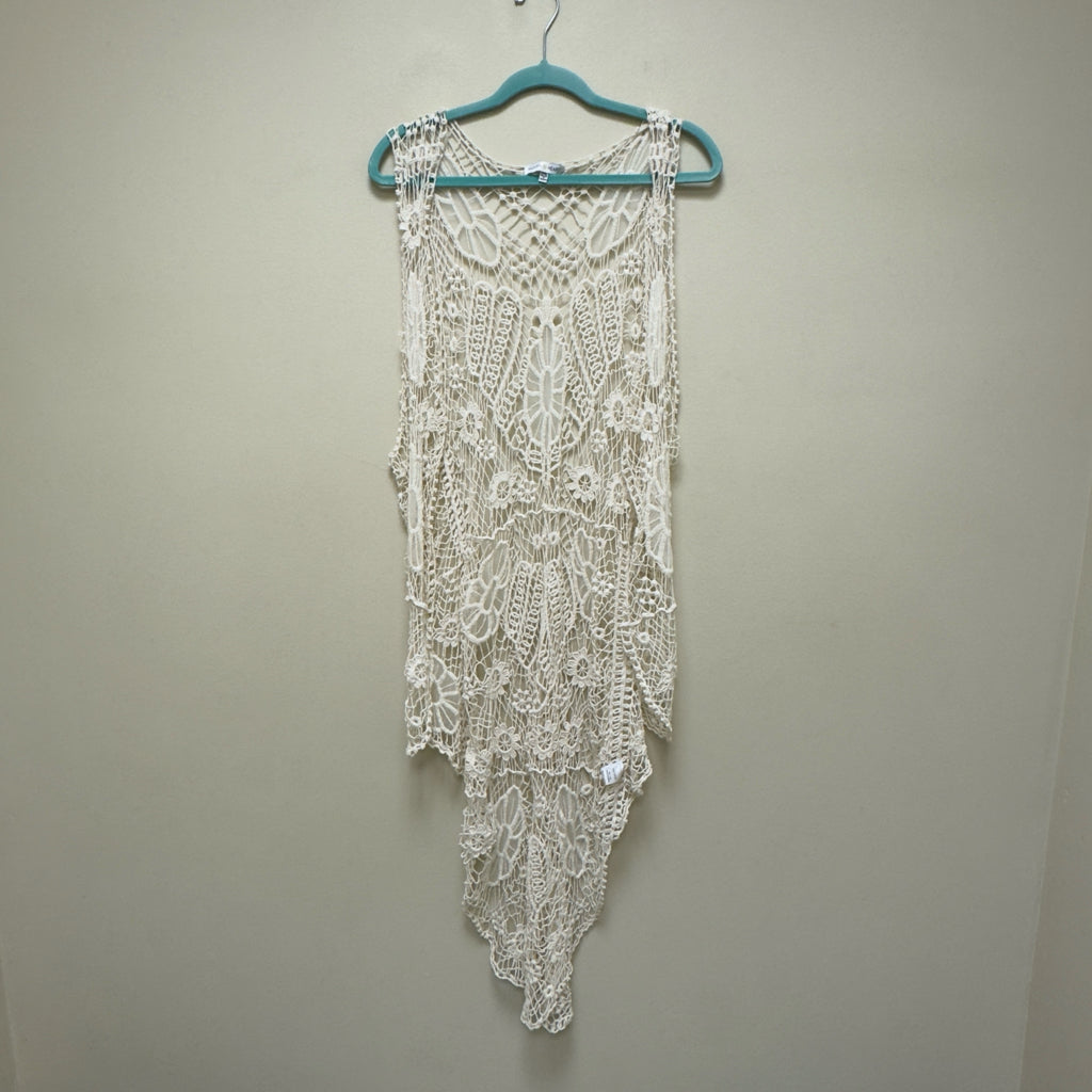 Woven Heart Crochet Vest - One Size