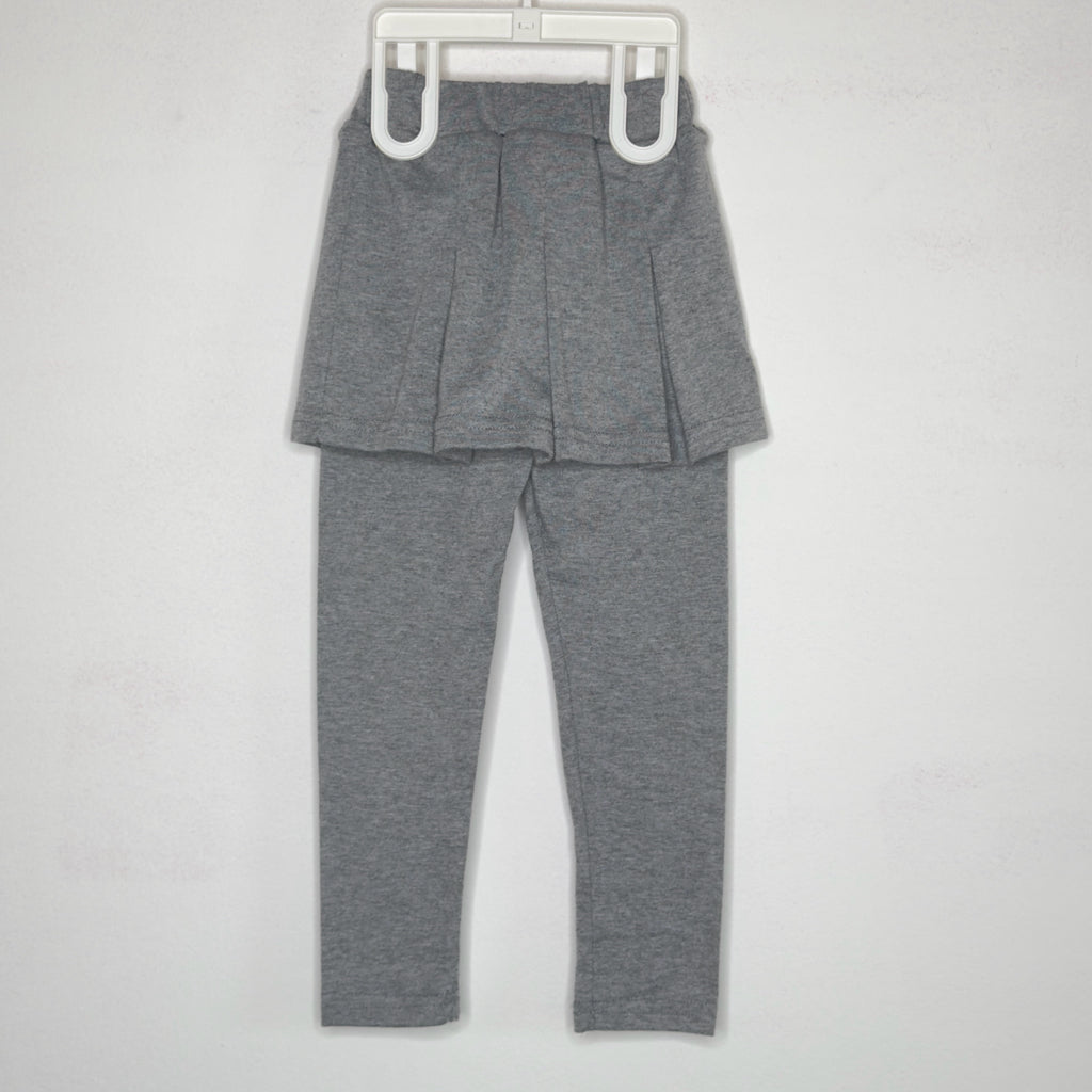 Gray Leggings with Built-In Skirt - Size 3 Youth