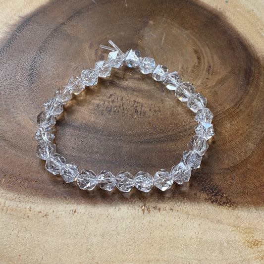 Inga Ann's Beaded Bracelet - Clear Fauceted - 8mm