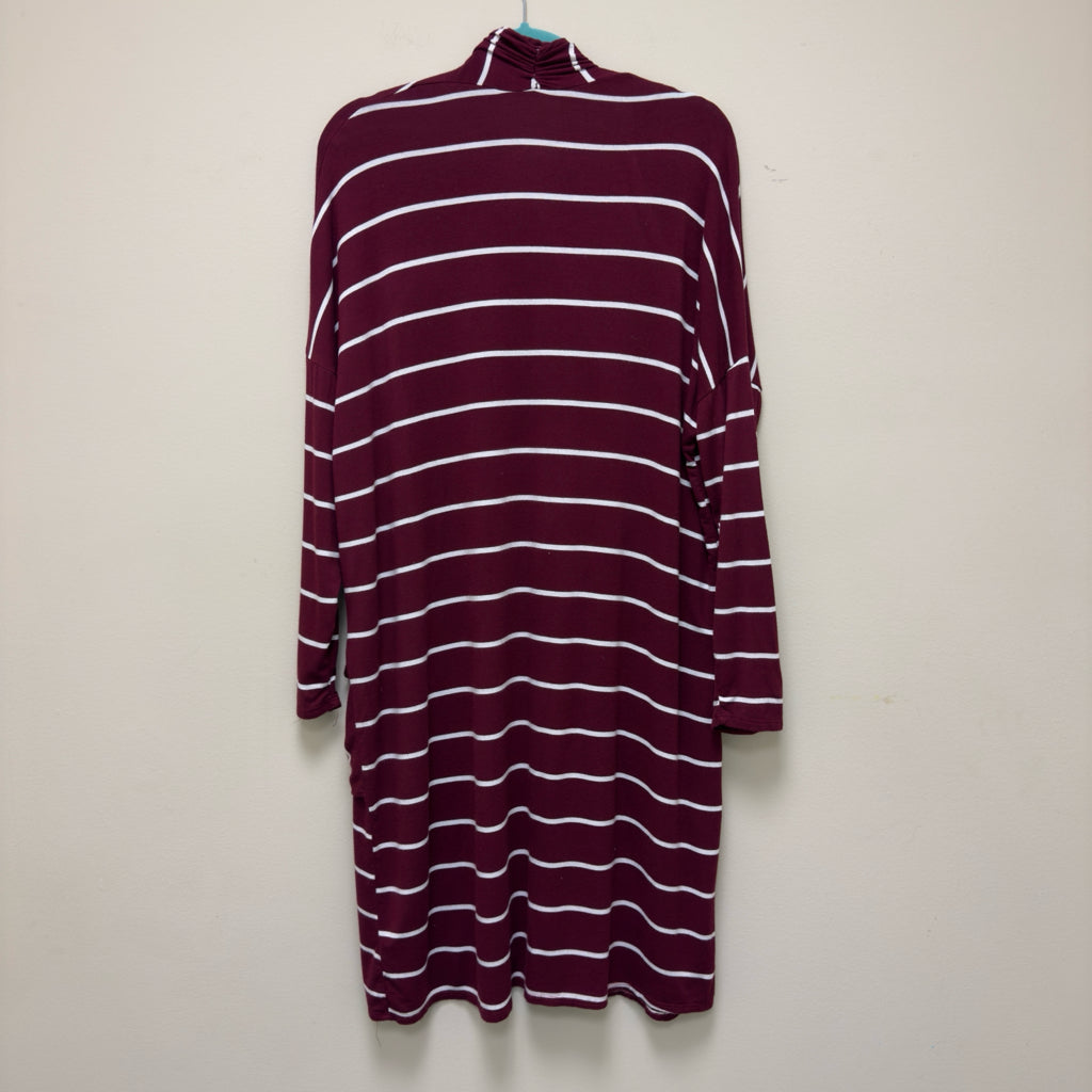 Striped Long Line Duster Cardigan - Size Small