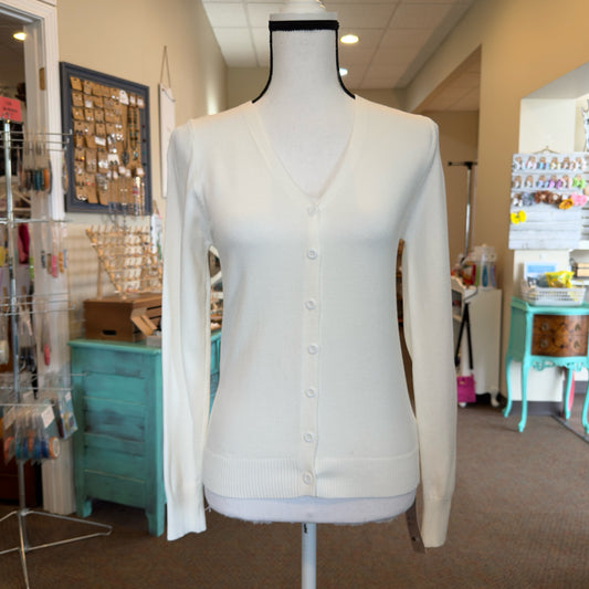 White Cardigan - Size Small