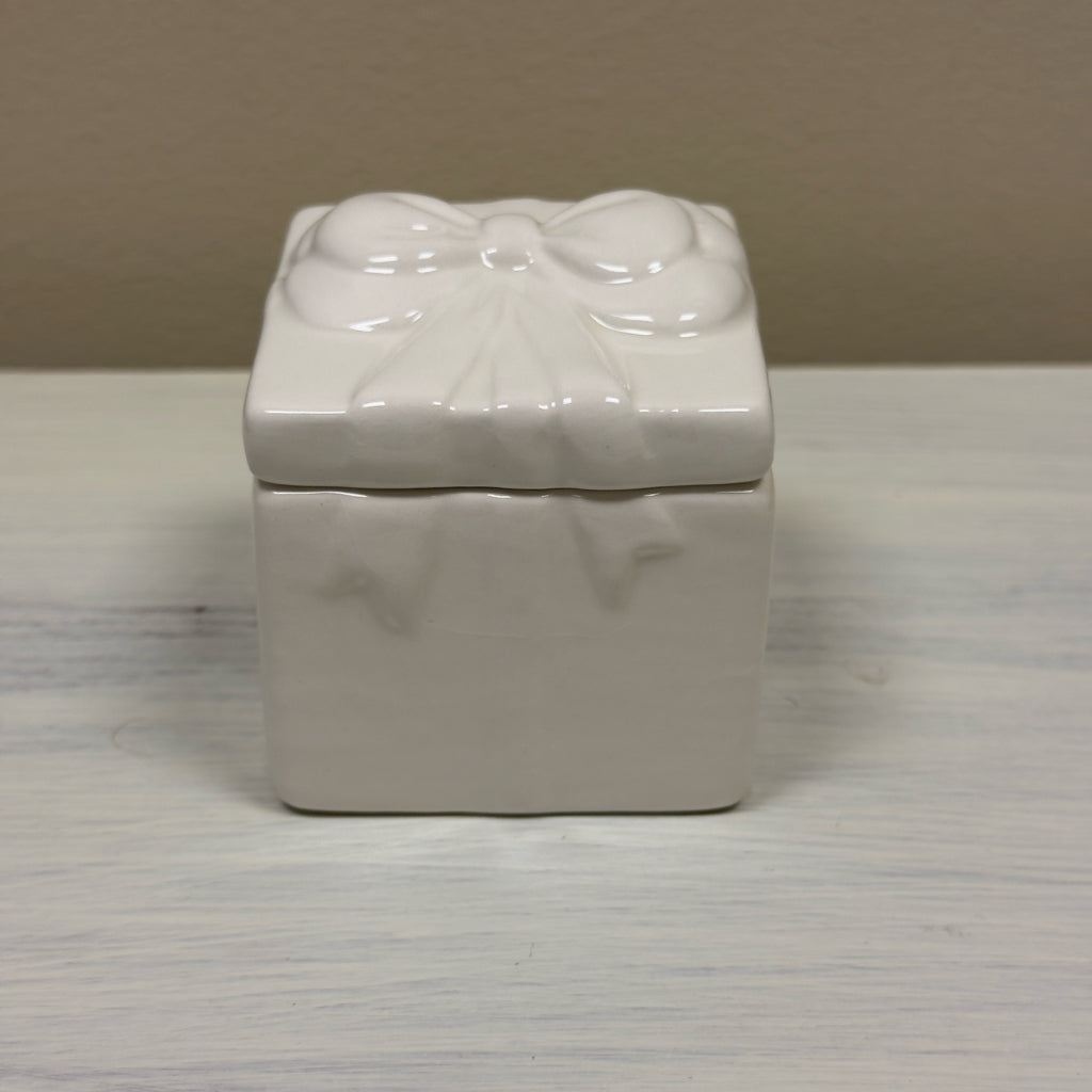 White Bow Trinket Box