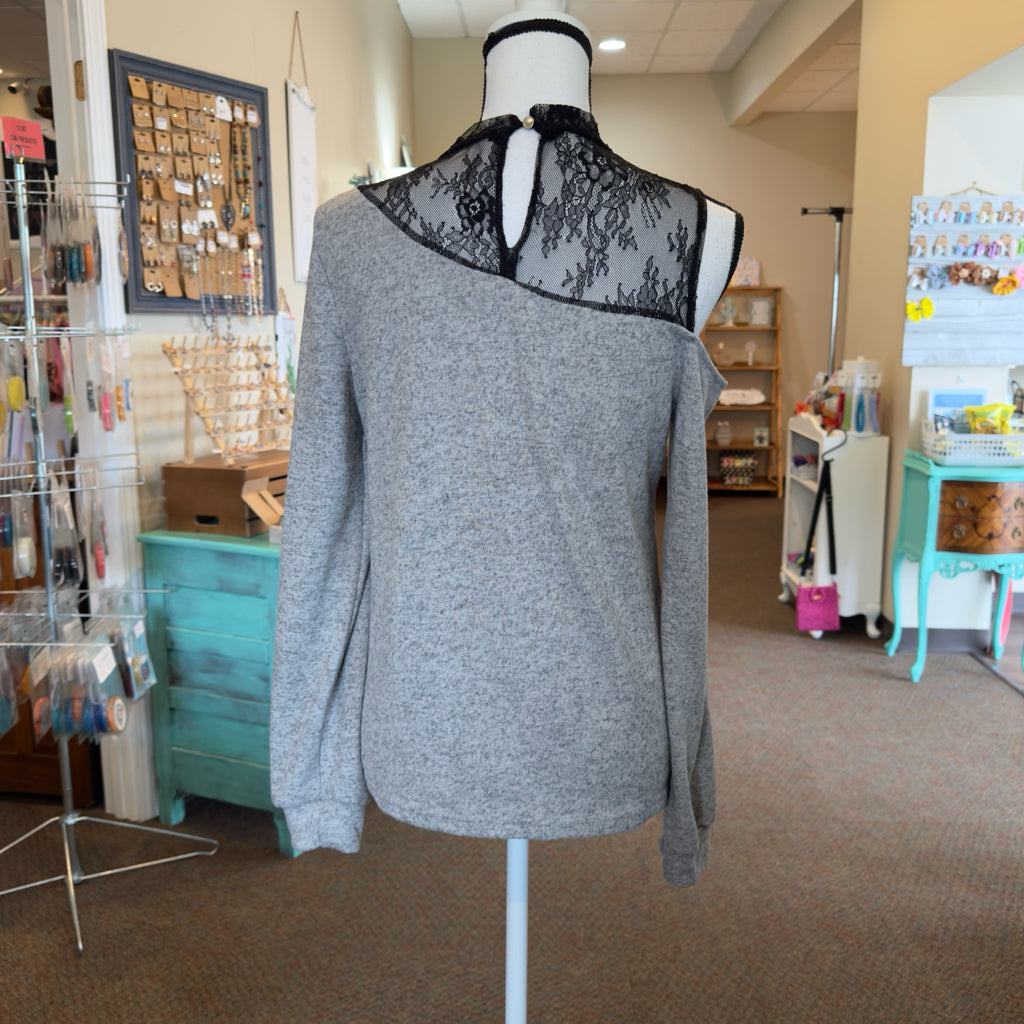 Lace Cold Shoulder Top - Size Small