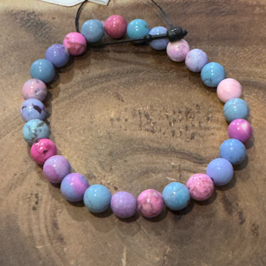 Inga Ann's Pink & Purple Howlite Beaded Bracelet