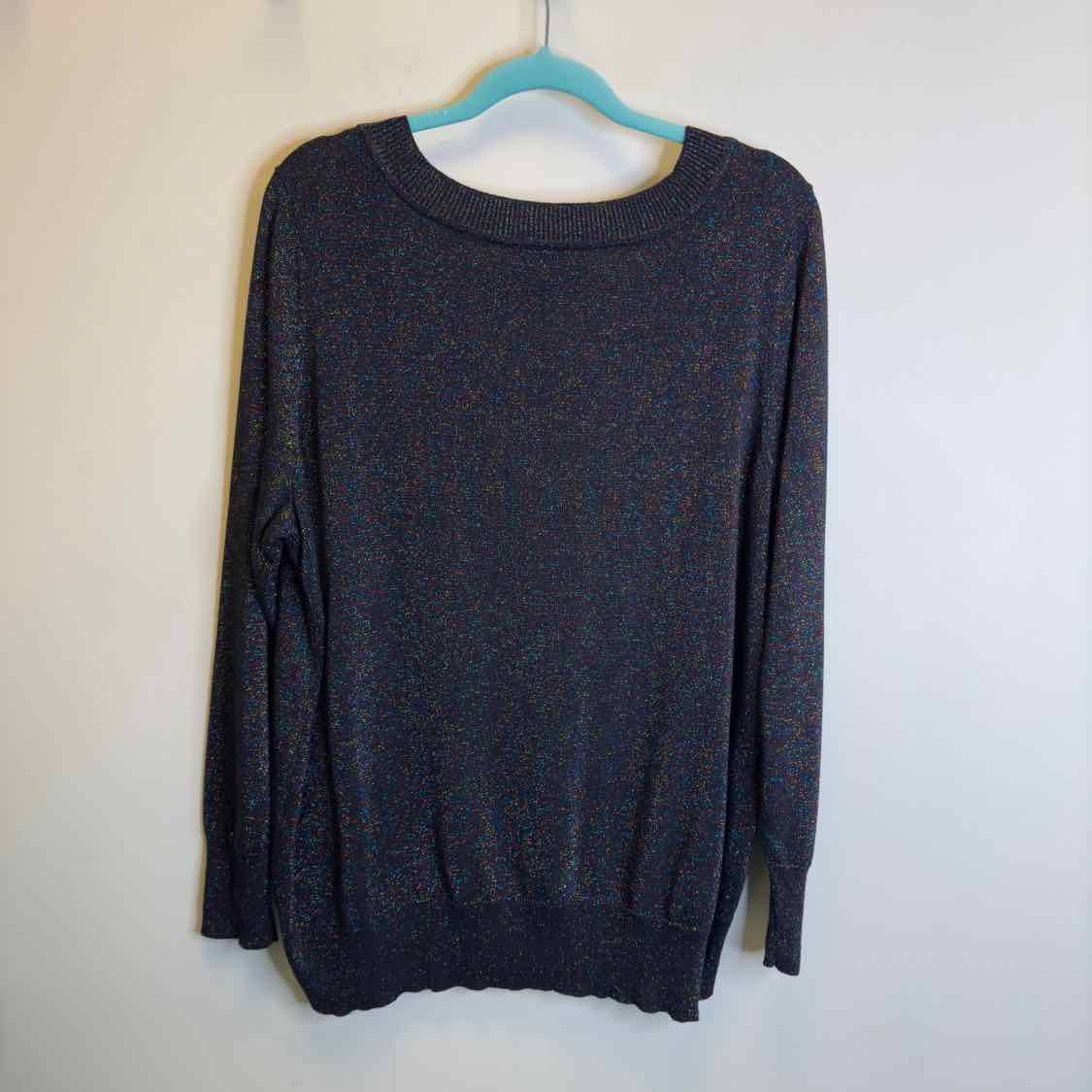 Lane Bryant Multicolor Metallic V-Neck Sweater - Size 18/20