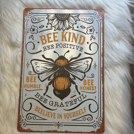 Bee Kind Metal Sign