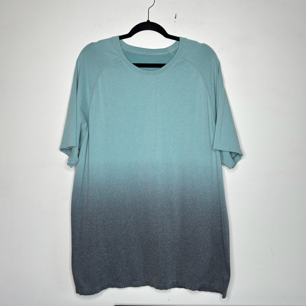 Blue Gray Ombre Fitted Athletic Tee - Size XL