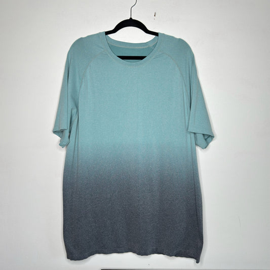 Blue Gray Ombre Fitted Athletic Tee - Size XL