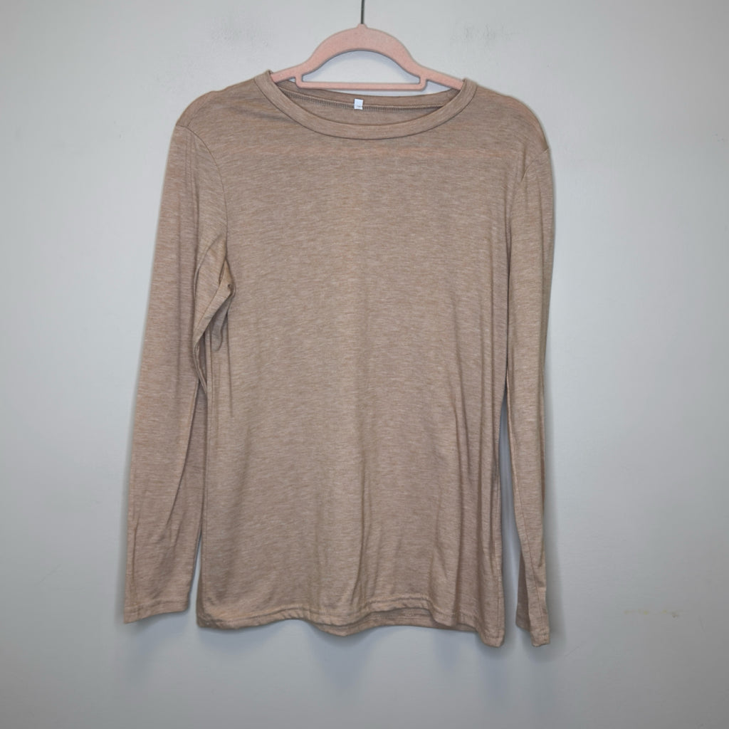 Beige Long Sleeve Tee - Size Medium