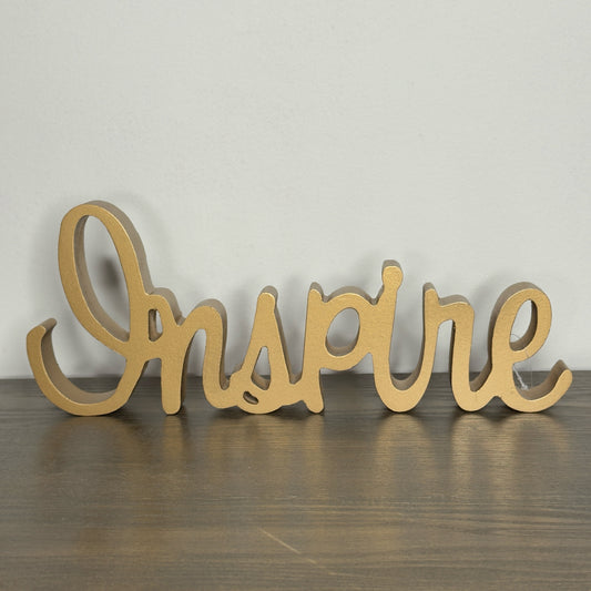 Gold Inspire Block Sign