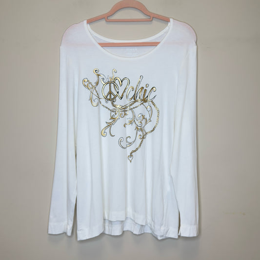 Chico's Peace Love Chic Layering Tee - Size Large