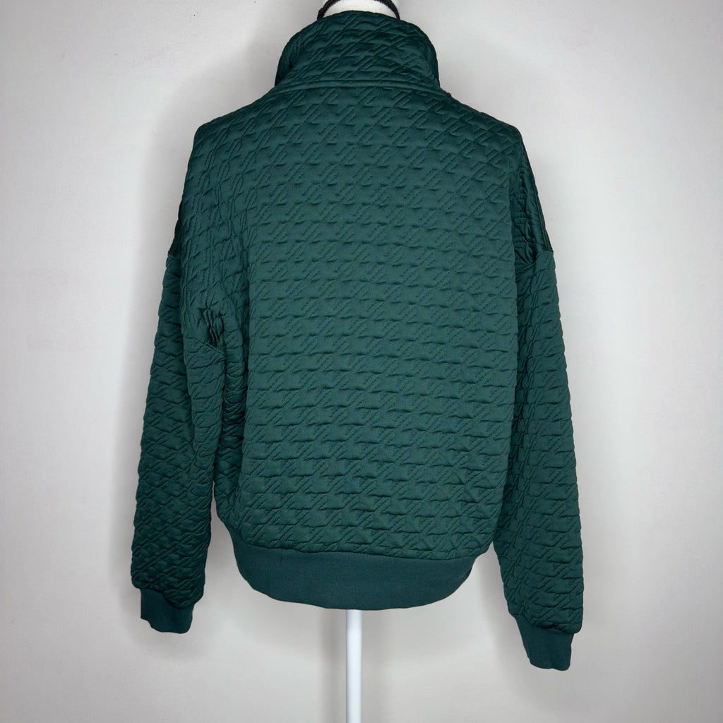 Lou & Grey Houndtooth Jacquard Half Zip Top - Size Large