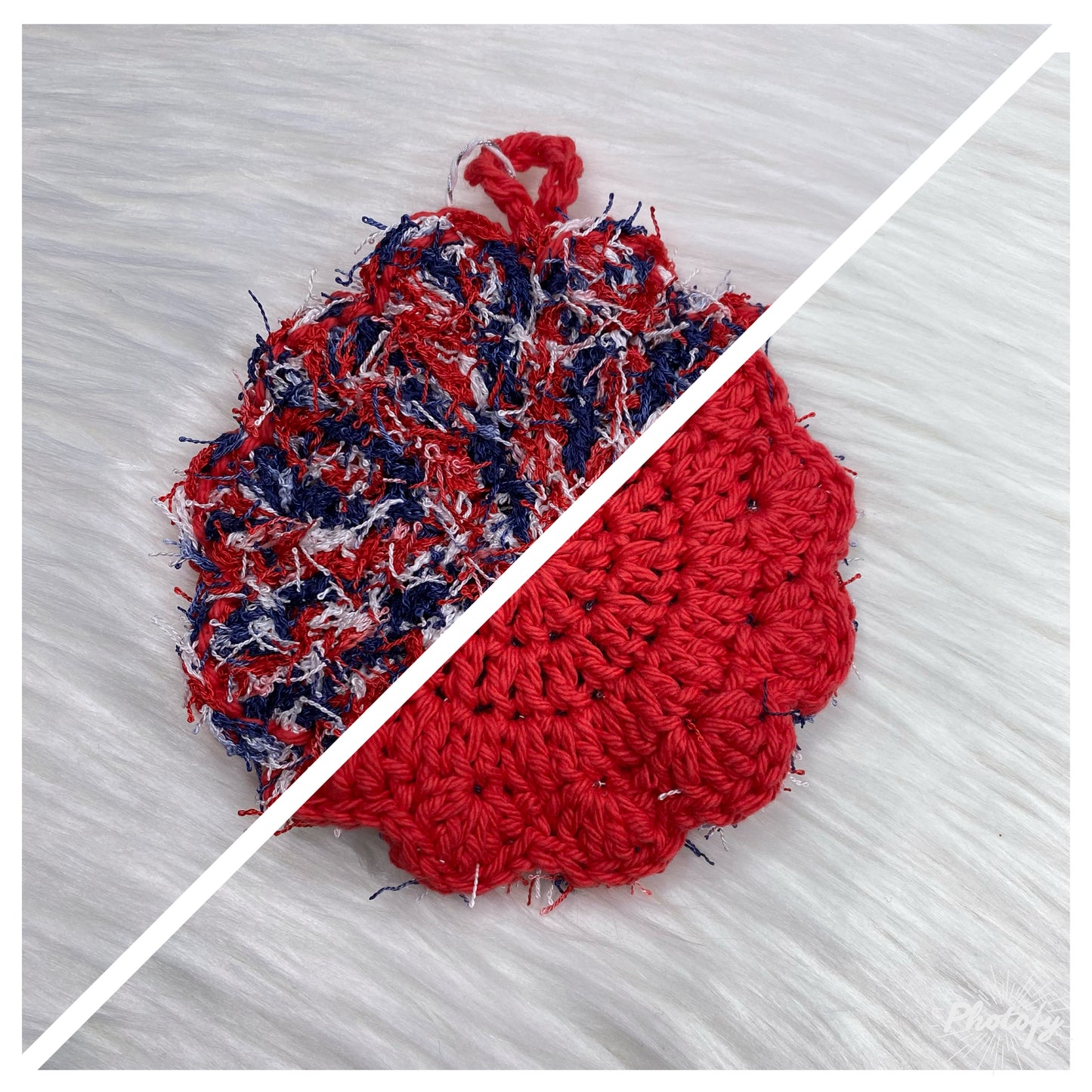 2-Sided Bath Sponge - Red/White/Blue