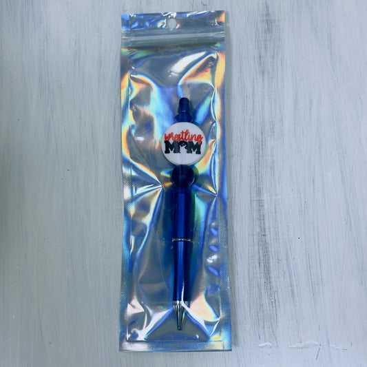 Beaded Ink Pen - Wrestling Mom