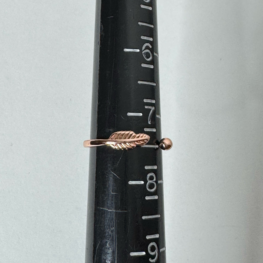 Rose Gold Feather Wrap Ring - Size 7