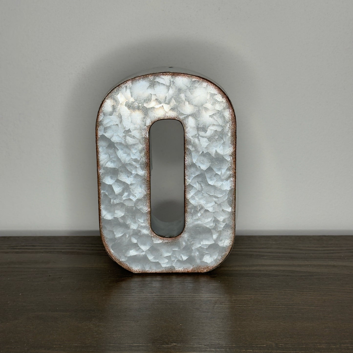 "O" Galvenized Metal Letter