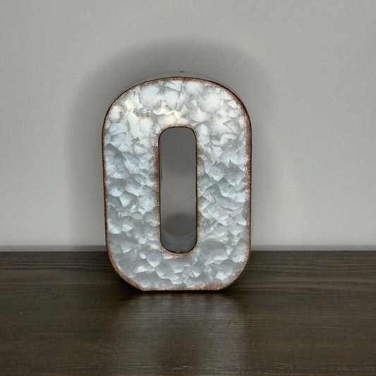"O" Galvenized Metal Letter