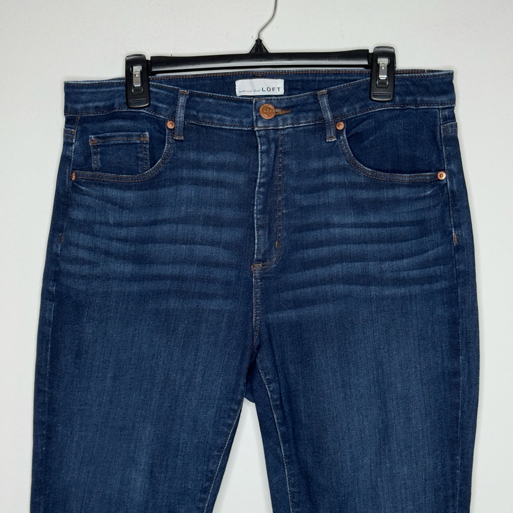 Loft Curvy Skinny Crop Dark Wash Jeans - Size 14