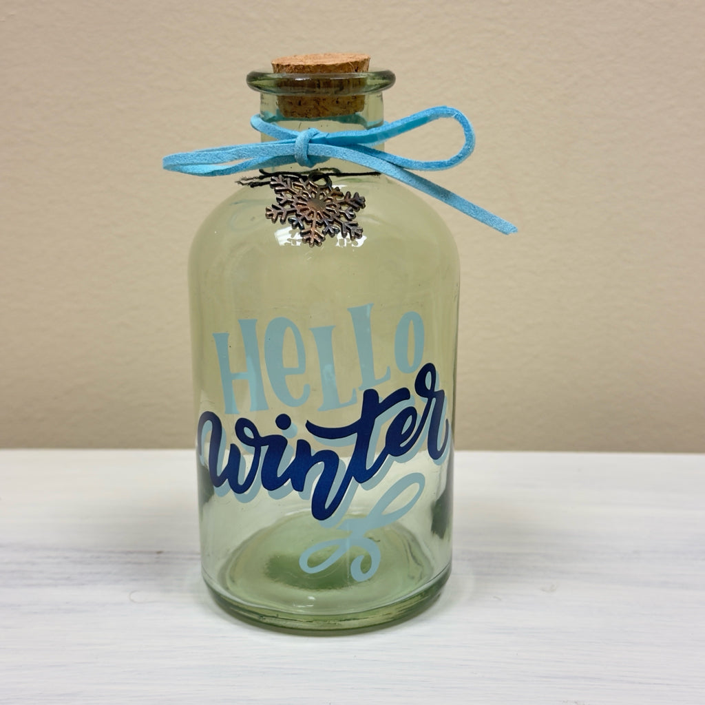 Hello Winter Glass Vase