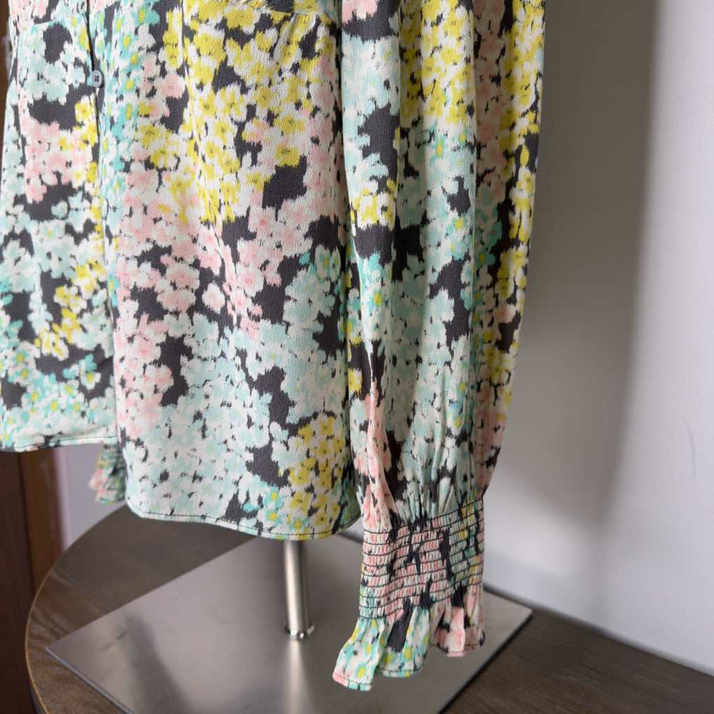 Loft Floral Print Long Sleeve Top - Size Large