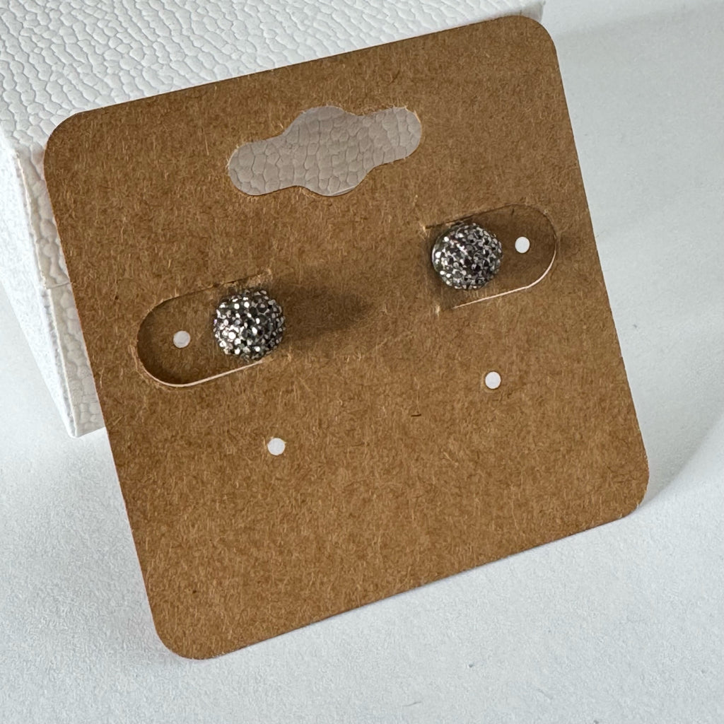 Textured Gray Ball Stud Earrings
