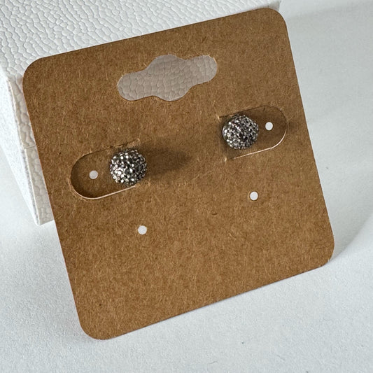 Textured Gray Ball Stud Earrings